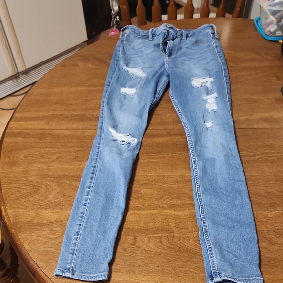Hollister Denim - Hollister Sky Blue Ripped Skinny Jeans